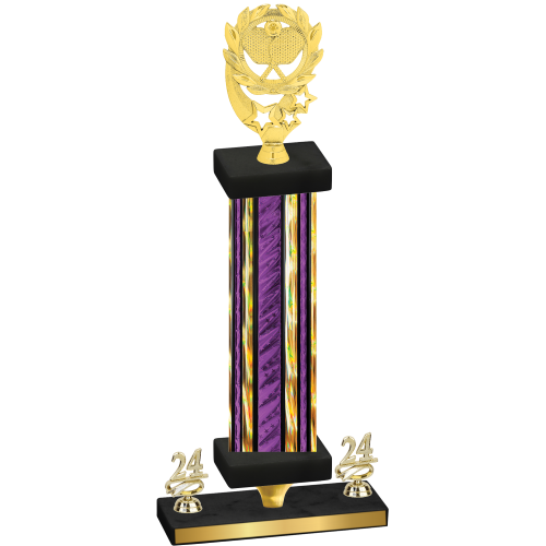 Premium Single Purple Glacier Year Pickleball Trophy