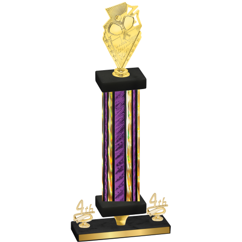 Premium Single Purple Glacier Fourth Place Pickleball Trophy