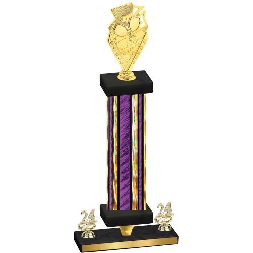 Premium Single Purple Glacier Year Pickleball Trophy