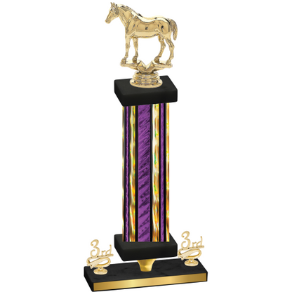 Premium Single Purple Glacier Third Place Horses Trophy