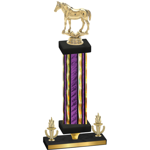 Premium Single Purple Glacier Victory Horses Trophy