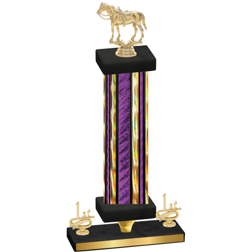 Premium Single Purple Glacier First Place Horses Trophy