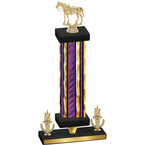 Premium Single Purple Glacier Victory Horses Trophy