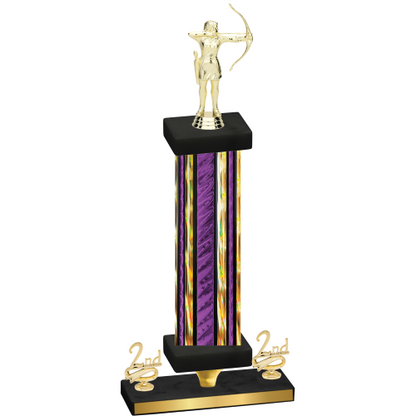 Premium Single Purple Glacier Second Place Archery Trophy