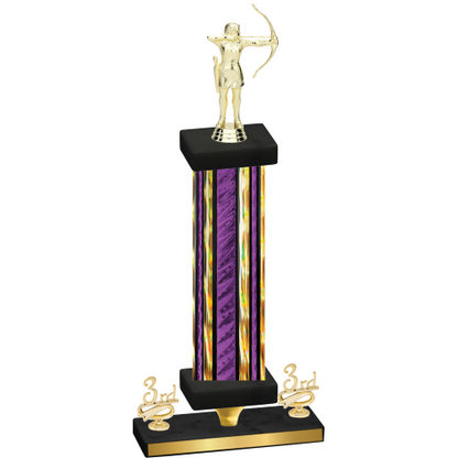 Premium Single Purple Glacier Third Place Archery Trophy