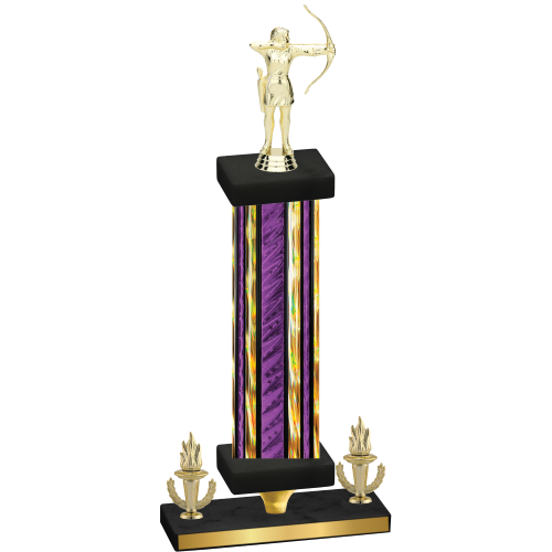 Premium Single Purple Glacier Victory Archery Trophy