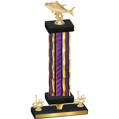 Premium Single Purple Glacier First Place Fishing Trophy