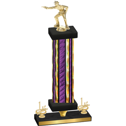 Premium Single Purple Glacier First Place Shooter Trophy