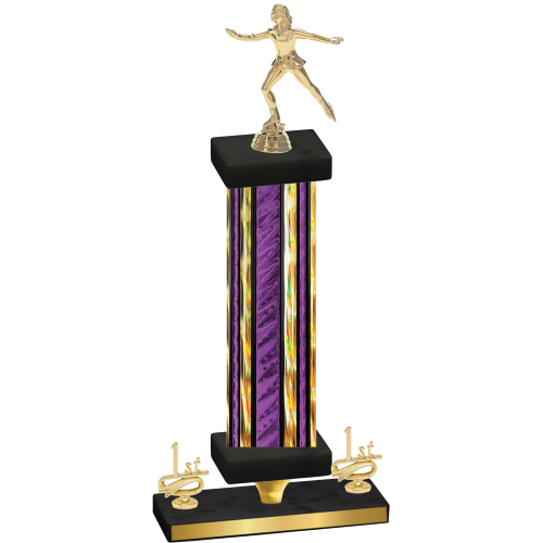 Premium Single Purple Glacier First Place Skater Trophy