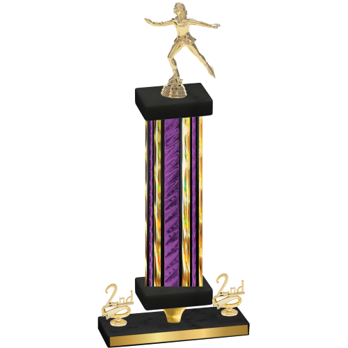 Premium Single Purple Glacier Second Place Skater Trophy