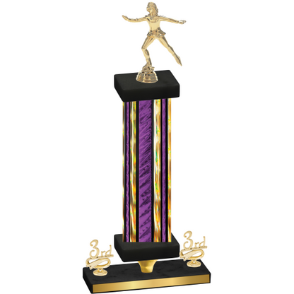 Premium Single Purple Glacier Third Place Skater Trophy