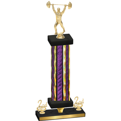 Premium Single Purple Glacier Second Place Weights Trophy