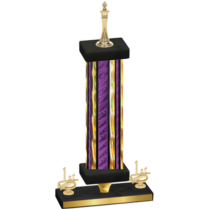 Premium Single Purple Glacier First Place Chess Trophy