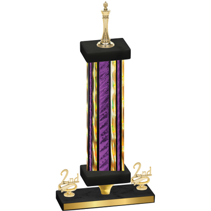 Premium Single Purple Glacier Second Place Chess Trophy