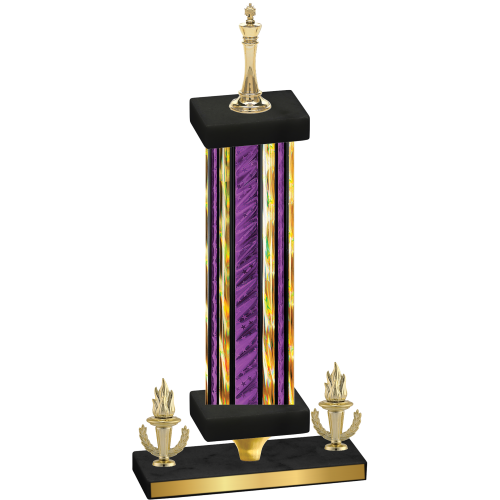 Premium Single Purple Glacier Victory Chess Trophy