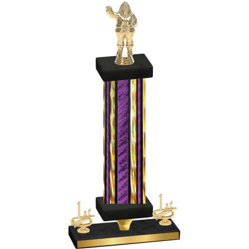 Premium Single Purple Glacier First Place Holiday Trophy