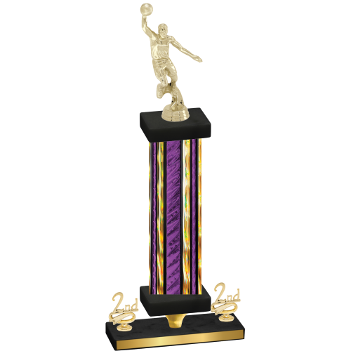 Premium Single Purple Glacier Second Place Basketball Trophy