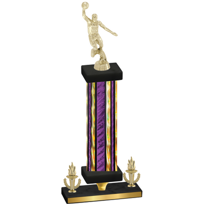 Premium Single Purple Glacier Victory Basketball Trophy