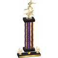 Premium Single Purple Glacier Fourth Place Flag Football Trophy