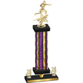 Premium Single Purple Glacier Year Flag Football Trophy