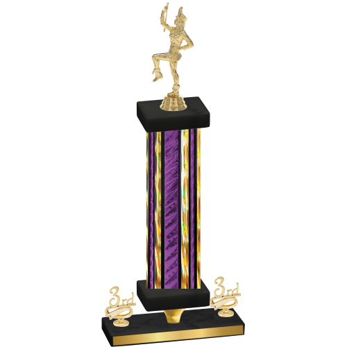 Premium Single Purple Glacier Third Place Majorette Trophy