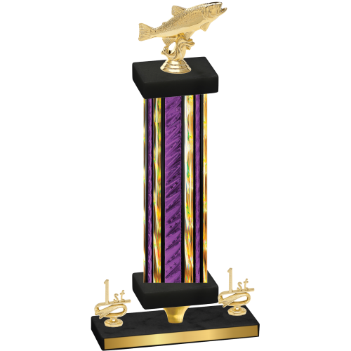 Premium Single Purple Glacier First Place Fishing Trophy