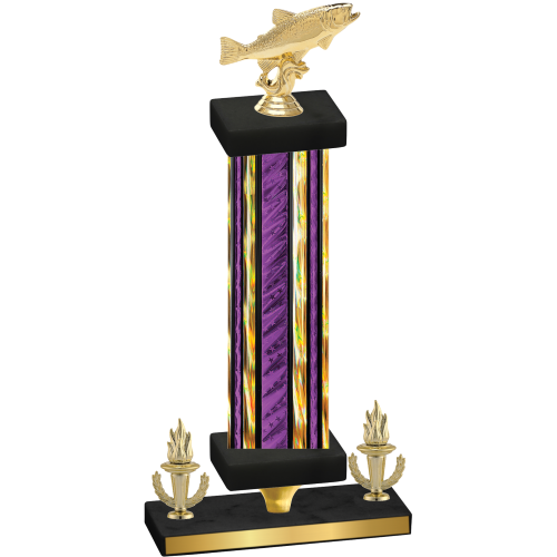 Premium Single Purple Glacier Victory Fishing Trophy