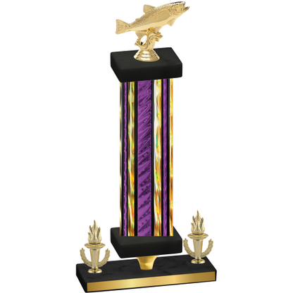 Premium Single Purple Glacier Victory Fishing Trophy