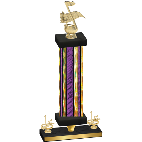 Premium Single Purple Glacier First Place Music Trophy