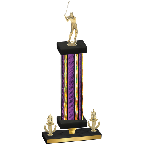 Premium Single Purple Glacier Victory Golf Trophy