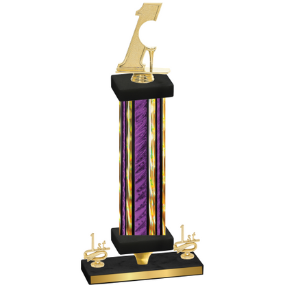 Premium Single Purple Glacier First Place Golf Trophy