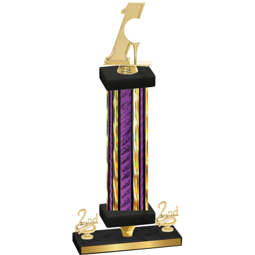 Premium Single Purple Glacier Second Place Golf Trophy