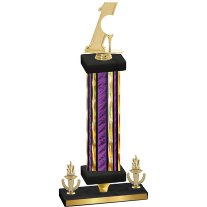 Premium Single Purple Glacier Victory Golf Trophy