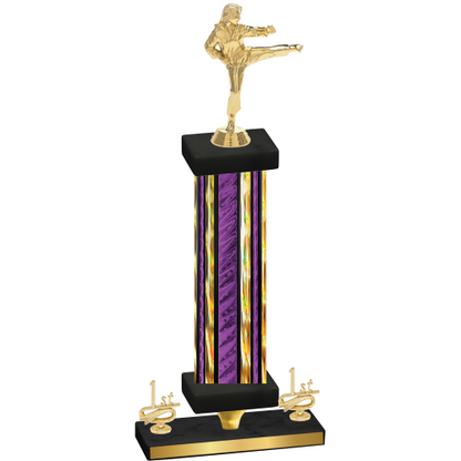 Premium Single Purple Glacier First Place Karate Trophy