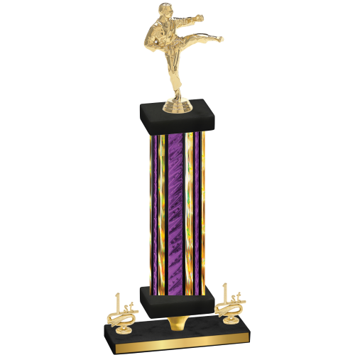 Premium Single Purple Glacier First Place Karate Trophy