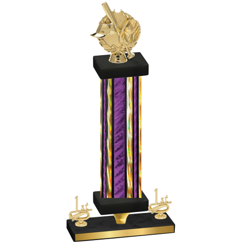 Premium Single Purple Glacier First Place Baseball Trophy