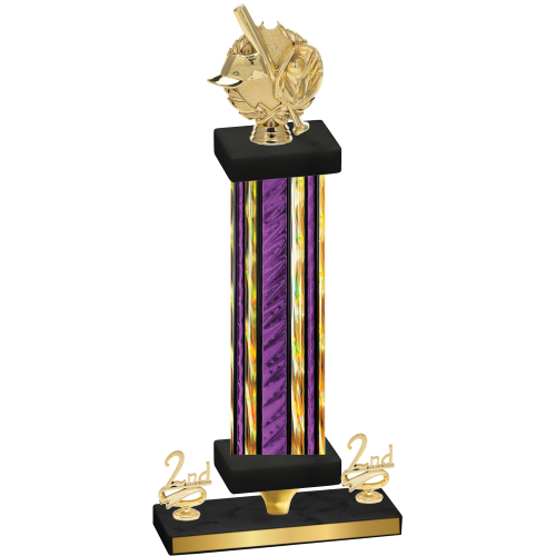 Premium Single Purple Glacier Second Place Baseball Trophy
