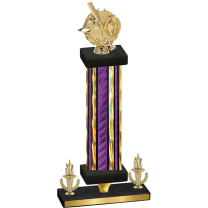 Premium Single Purple Glacier Victory Baseball Trophy