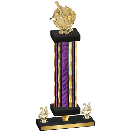 Premium Single Purple Glacier Year Baseball Trophy