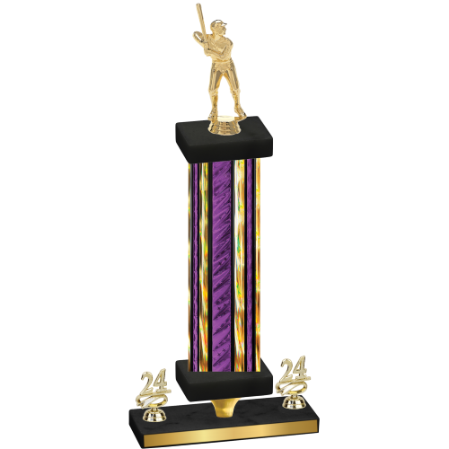 Premium Single Purple Glacier Year Baseball Trophy