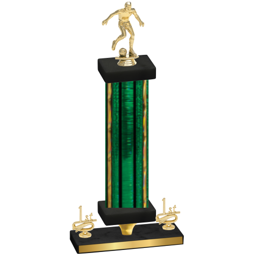 Premium Single Green Glacier First Place Soccer Trophy