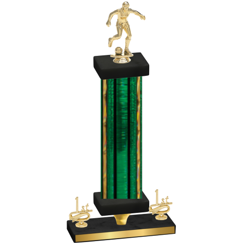 Premium Single Green Glacier First Place Soccer Trophy