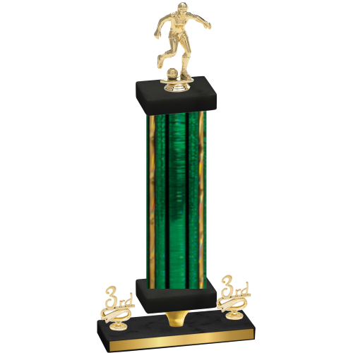 Premium Single Green Glacier Third Place Soccer Trophy