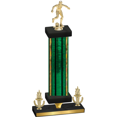 Premium Single Green Glacier Victory Soccer Trophy