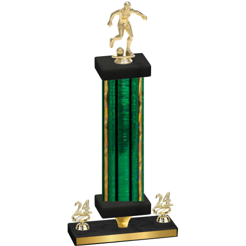 Premium Single Green Glacier Year Soccer Trophy