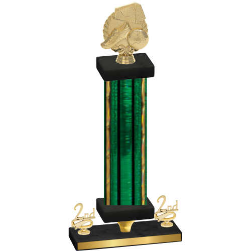 Premium Single Green Glacier Second Place Soccer Trophy