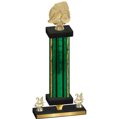 Premium Single Green Glacier Year Soccer Trophy