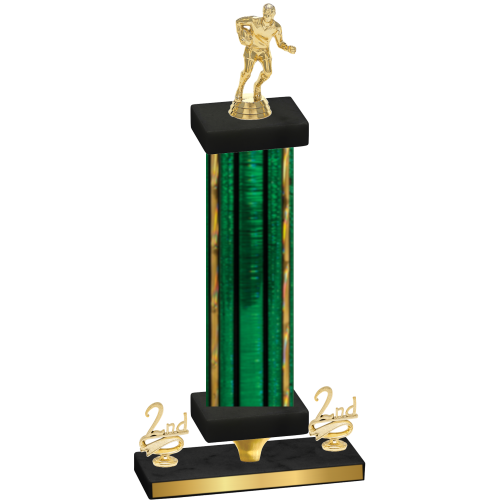 Premium Single Green Glacier Second Place Rugby Trophy