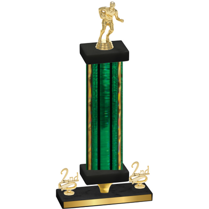 Premium Single Green Glacier Second Place Rugby Trophy