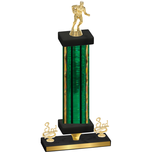 Premium Single Green Glacier Third Place Rugby Trophy